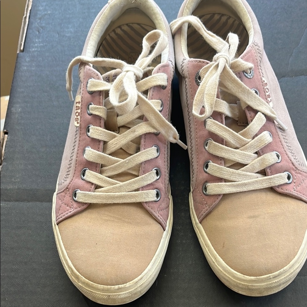 Pink and Tan Casual Sneakers